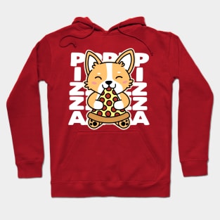 Corgi Eating Pizza Hoodie